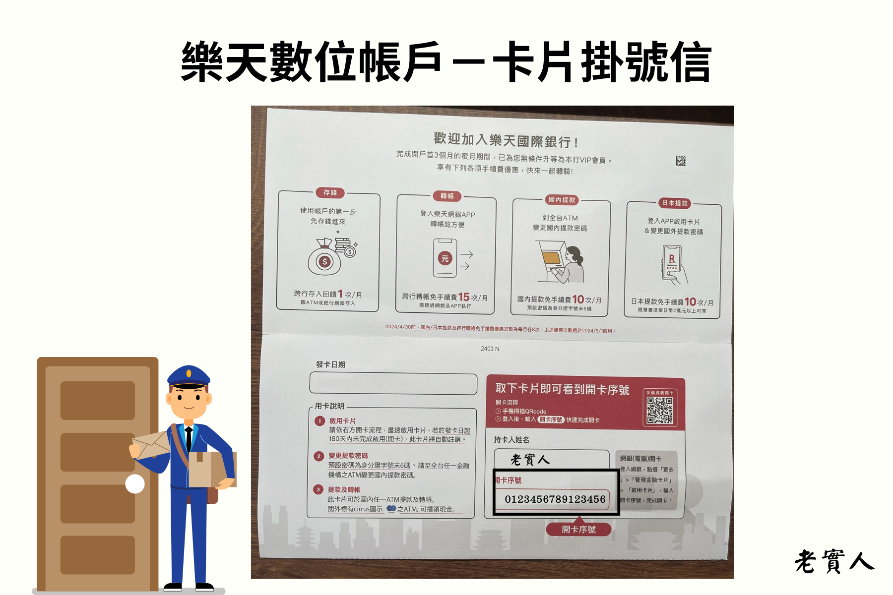 樂天帳戶成功開戶掛號信