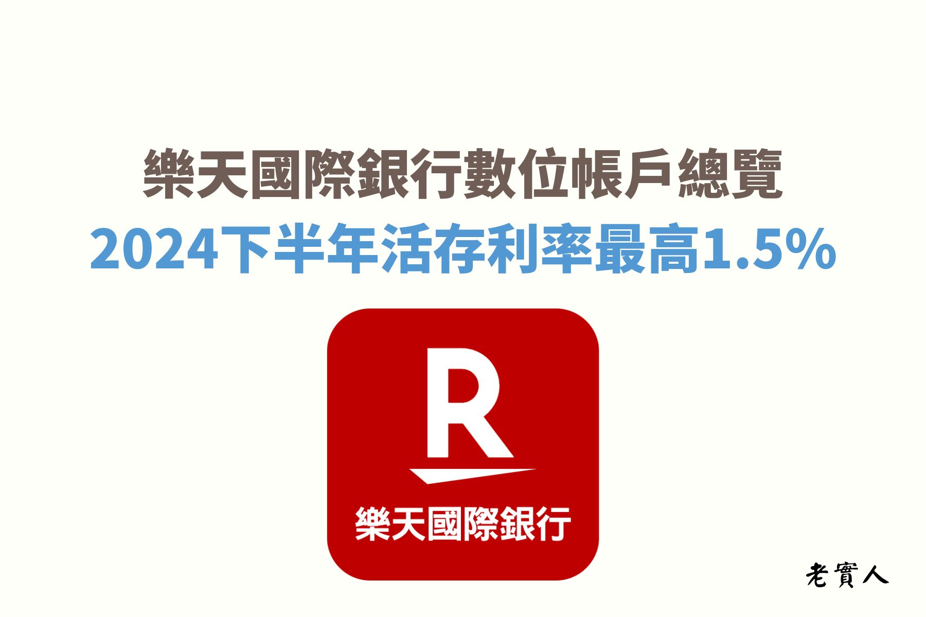 樂天國際銀行是一間純網路銀行，最大的優勢是活存利率1.5%無上限，最高可以享有跨行轉帳、提款各20次的優惠，但是都必須完成指定任務或達成指定條件，除了高利活存無上限，樂天還推出定存的優惠方案，新戶最高可享有6%的利率，該如何享有這些優惠呢？老實人帶各位來了解一下樂天的詳細優惠資訊。