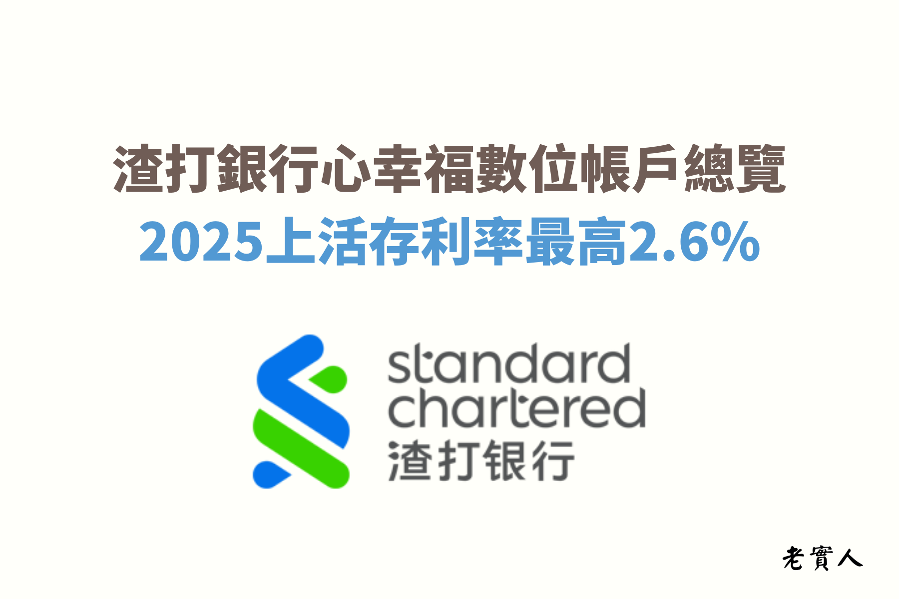 渣打銀行推出的心幸福數位帳戶，不僅提供了最高300萬元內2.6%的活存利率，還提供了最高每月100次的跨行轉帳優惠，很適合資金大且資金流動性較高的大戶。但是所有的優惠內容都需要達成任務及條件才能享有，老實人帶大家一步一步的解鎖渣打心幸福數位帳戶的所有優惠。